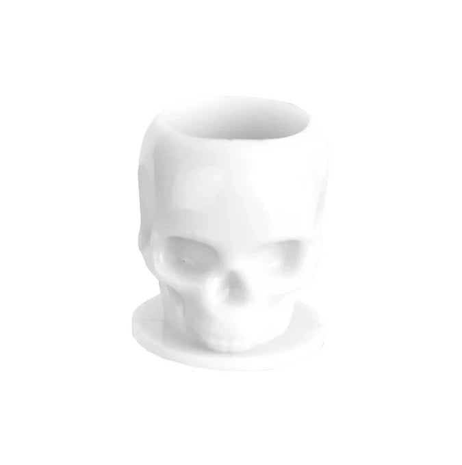 White Skull shaped tattoo ink cup